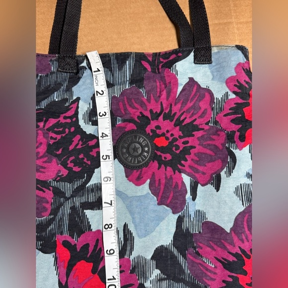 Kipling Floral Tote Bag with Black Handles - Picture 6 of 9